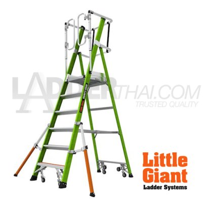 LG19706146 บันไดไฟเบอร์กลาส 6' พร้อมขาค้ำ Safety Cage 2.0 No.19706-146 LITTLE GIANT
